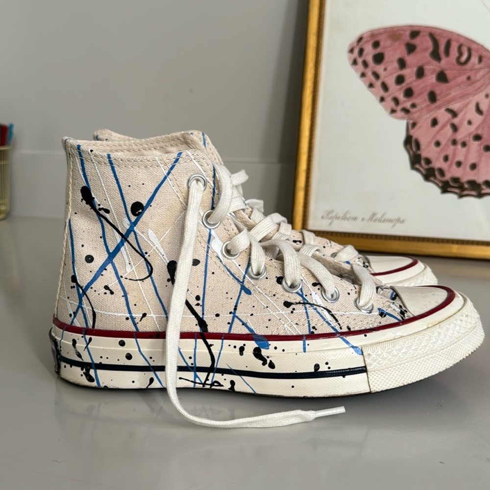 Paint splattered converse